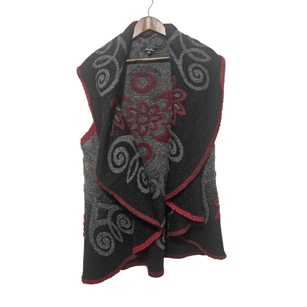 Charlie B Sweater Vest Italy Women's Size OS Funky Art-Wear Wool Cozy